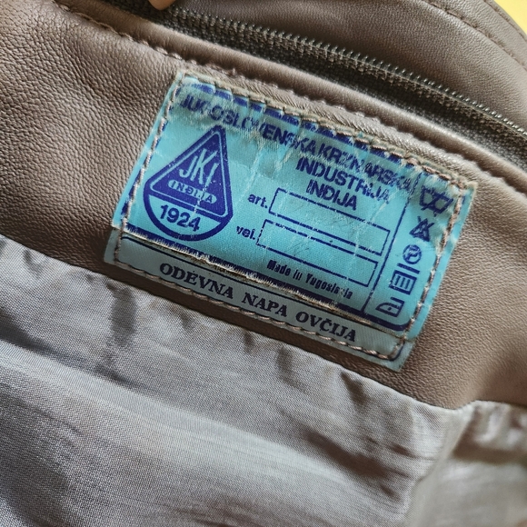 XXL Gray Vintage Leather 90s Coat Jacket - Picture 8 of 9